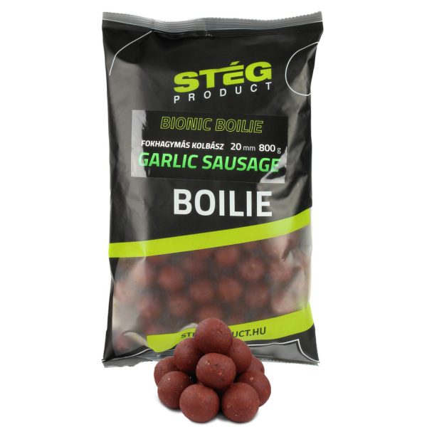 Stég Bionic Boilies 20mm Knoflook-Worst Voer Boillie 800gr