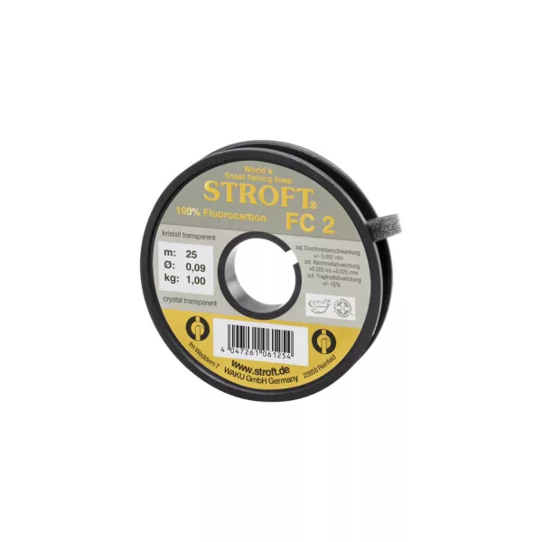 Stroft FC2 Kristálytiszta Áttetsző 0,09mm 25m Fluorocarbon Előkezsinór