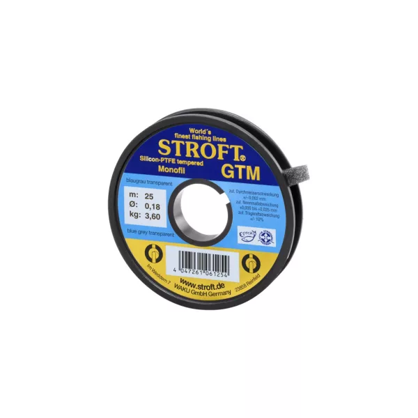 Stroft GTM Kékes Szürke Áttetsző 0,18mm 25m Monofil Előkezsinór