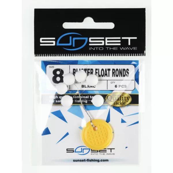 Sunset - BLISTER FLOAT ROND WIT 6mm - Stoppervlotter