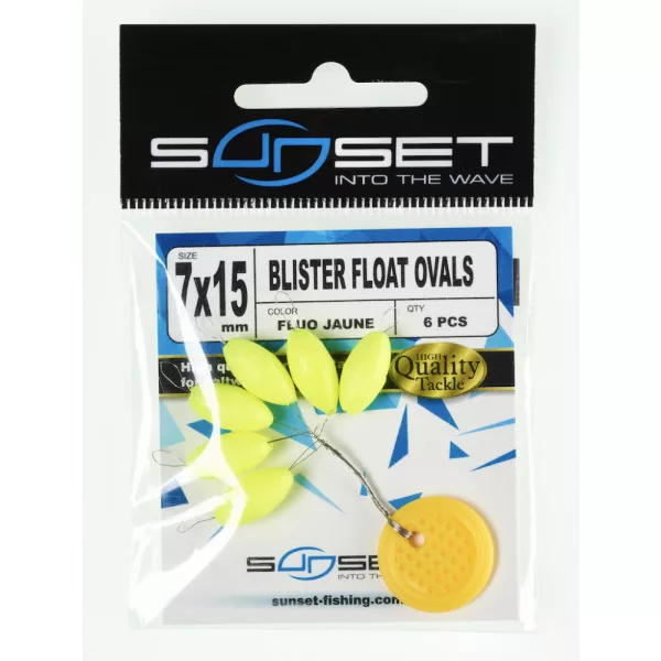 Sunset - BLISTER DRIJVER OVAAL FLUOR GEEL 5x10mm - Stopper