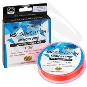   Sunset - MEMORY FREE RS COMPETITION LOW FREQUENCY RED 0,30mm 100M - Monofilament lijn