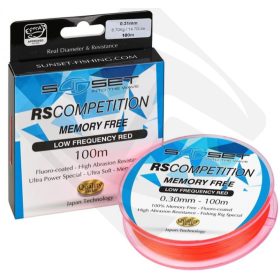   Sunset - MEMORY FREE  RS COMPETITION LOW FREQUENCY RED 0,40mm 100M - Monofilament lijn