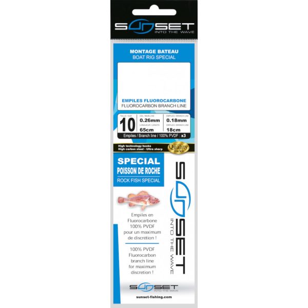 Sunset - BDL BOAT RS COMPETITION SPECIAL POISSON DE ROCHE / FLUORO 3X18 N10 - Montage - Zeemontage