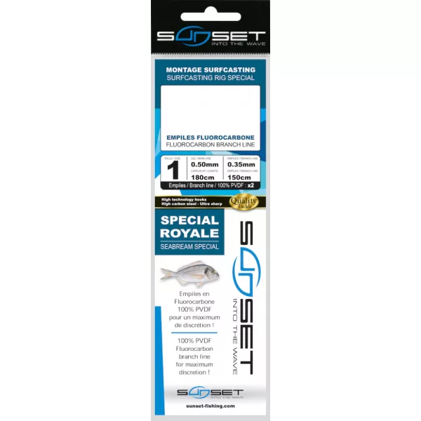 Sunset - BDL SURFCASTING RS COMPETITION SPECIAL ROYALE / FLUORO 2X150 N1 - Montage - Zeemontage