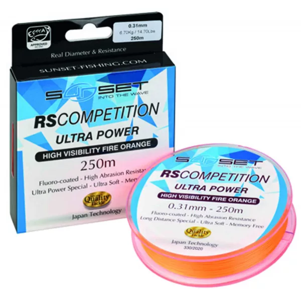 Sunset Nylon RS Competition Ultra Power Hi-Visibility 0,4mm 1000m Monofil Hoofdlijn