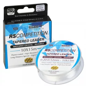   Sunset - TAPERED LEADER RS COMPETITION 0,18-0,50mm 10X15M - Monofilament lijn - Werpleader