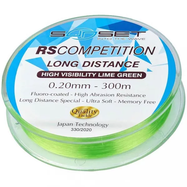 Sunset - RS COMPETITION LONG DISTANCE HI-VISIBILITY LIME GREEN 0,20mm 300M - Monofilament lijn