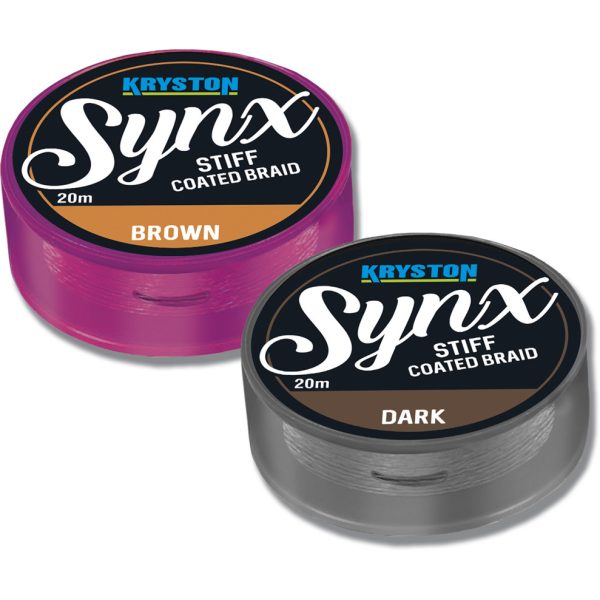 Kriston Synx Stiff Coated 20Lbs 20m 0.35mm Gevlochten onderlijn-Bruin