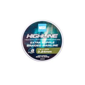   Nash Highline Extra Supple Low Víz Green 0.24mm 600m Gevlochten Hoofdlijn