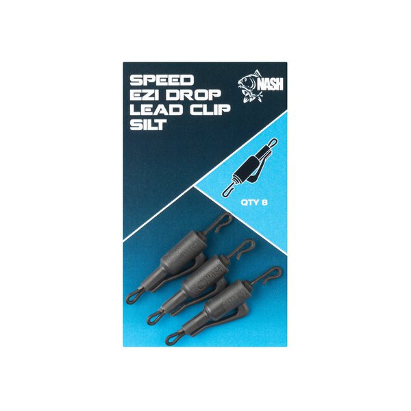 Nash Speed Ezi Drop Lead Clip Silt Loodclip 8 stuks