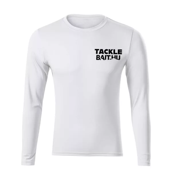 TackleBait Lange mouwen T-shirt met logo, Wit 3XL