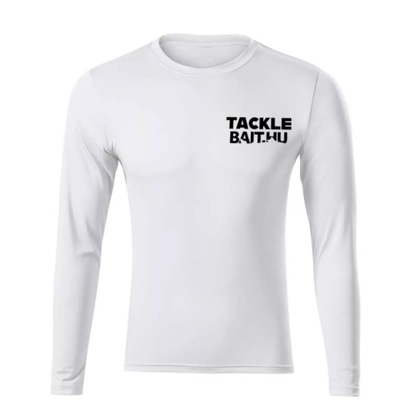 TackleBait Longsleeve T-shirt met logo Wit 4XL