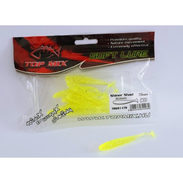 Top Mix Shiner Shad Chartreuse 7,6cm Plastic Kunstaas 10 stuks