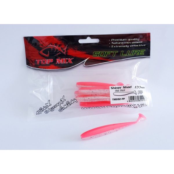 Top Mix Shiner Shad Roze Parel 10,0cm Plastic Kunstaas 6db