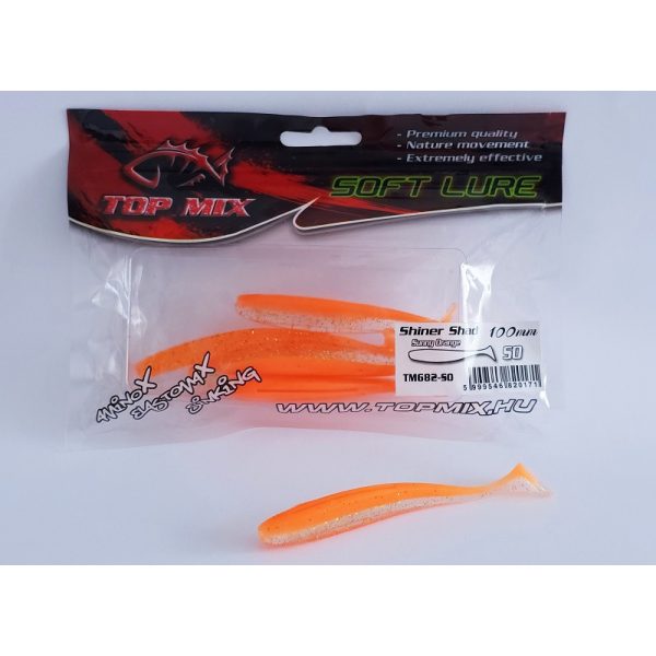 Top Mix Shiner Shad Sunny Oranje 10,0cm Plastic Kunstaas 6db
