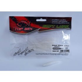 Top Mix Shiner Worm White Pearl 6,0cm Plastic Worm Aas 10db