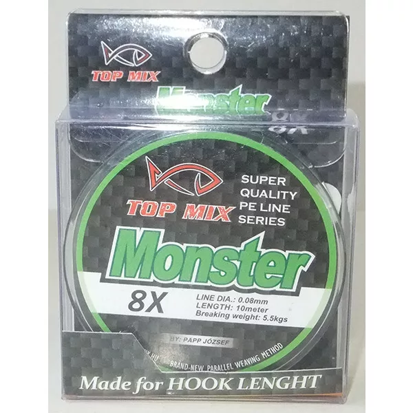 Top Mix X8 Monster 0,08mm 10m Gevlochten Voorslaglijn