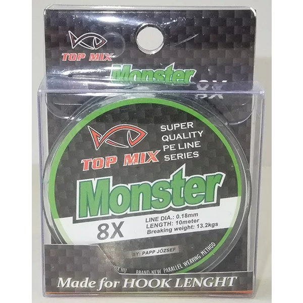 Top Mix X8 Monster 0,18mm 10m Gevlochten Voorslaglijn