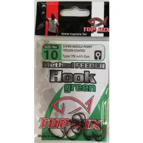   Top Mix Method Feeder Groene 10 Ooghaak, met weerhaak voor karper 10st