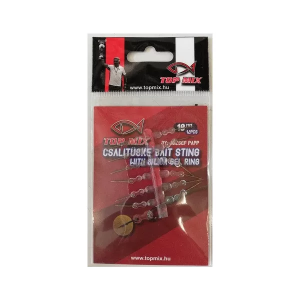 Top Mix 10mm Aaspriem op Siliconen Hair Rig 12 stuks
