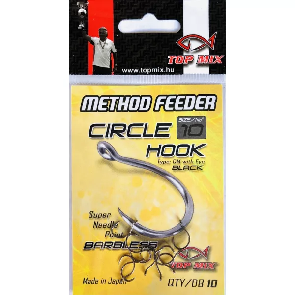 Top Mix Method Feeder Circle 10 Oog, Weerhaakloze Karperhaak 10 st.