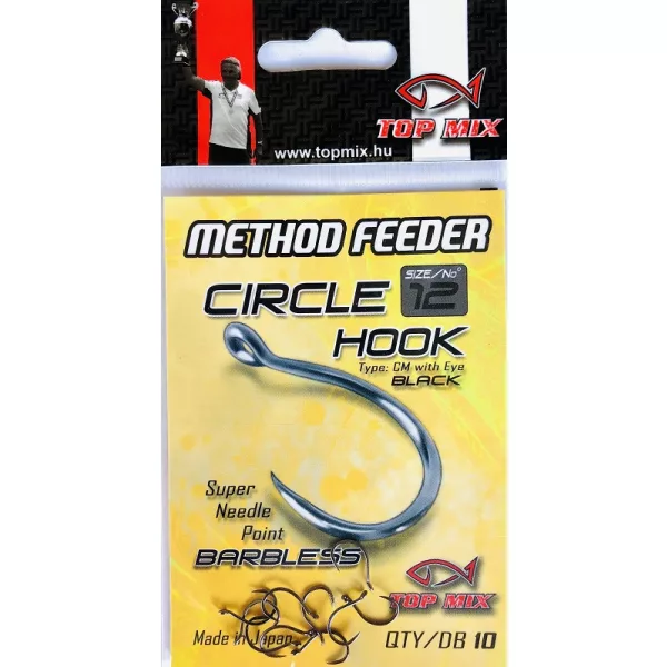 Top Mix Method Feeder Circle 12 Oog, Weerhaakloze Karperhaak 10 st.