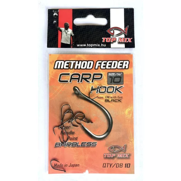 Top Mix Method Feeder Carp 10 Oog, Weerhaakloze Karperhaak 10 st.