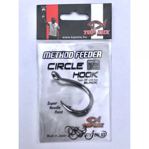 Top Mix Method Feeder Circle 12 Ooghaak, met weerhaak voor karper 10st