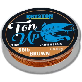   Kriston Ton Up Catfish Braid 85lb 10m 1.51mm Gevlochten onderlijn-Donkerbruin