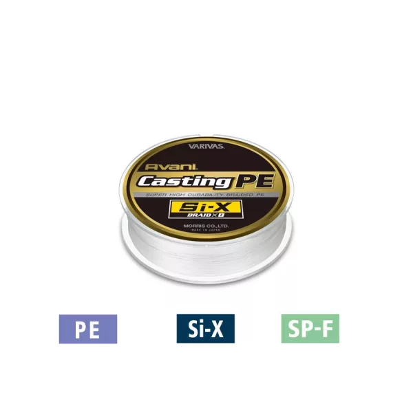 Varivas Avani Casting PE Si-X X8 400m #6 0,405mm 92lb Gevlochten Hoofdlijn