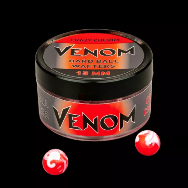Feedermánia Venom Hard Ball Wafters 15mm Crazy Cherry Voerboilie