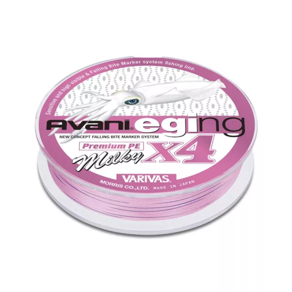 Varivas Avani Eging Premium PE X4 150m #1,0 18lb Milky Pink Gevlochten Hoofdlijn