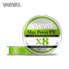 Varivas Max Power PE X8 150m #0,8 16,7lb 0,148mm Lime Green Fluo Gevlochten Hoofdlijn