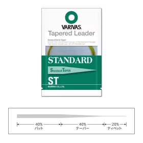   Varivas Taps toelopende voorslag Tapered Leader Standard ST 5X 2,74m 0,148-0,48mm Vliegvis Voorslaglijn