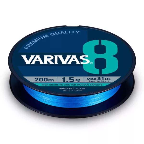 Varivas PE 8 Blue Edition 150m #2,0 0,218mm 37lb Fluo Ocean Blue Gevlochten Hoofdlijn