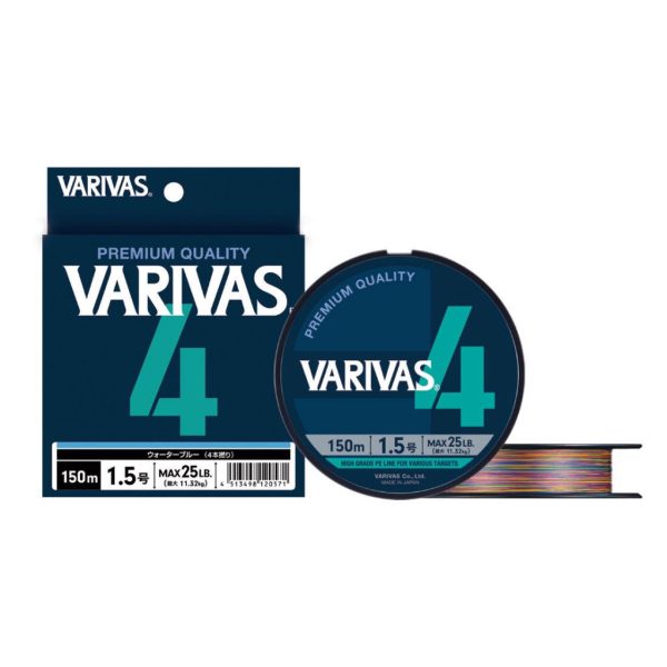 Varivas PE 4 Marking Edition 300m #3,0 0,285mm 43lb Vivid 5 Color Gevlochten Hoofdlijn