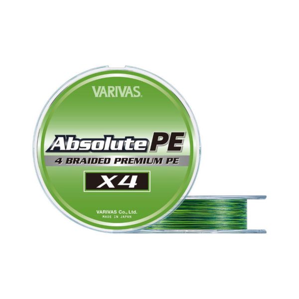Varivas Absolute Premium PE X4 150m #0,4 0,108 mm 9,5lb Marking Green Gevlochten Hoofdlijn