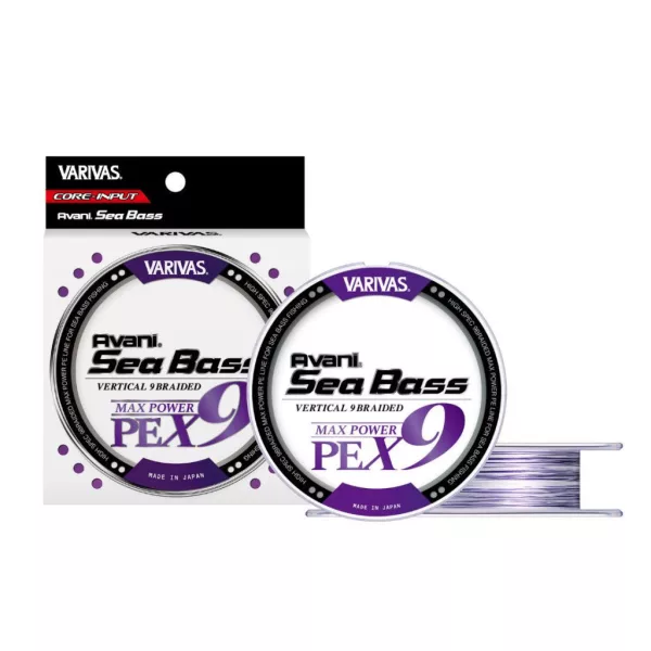 Varivas Avani Sea Bass Max Power PE X9 150m #0,8 18lb White Purple Gevlochten Hoofdlijn