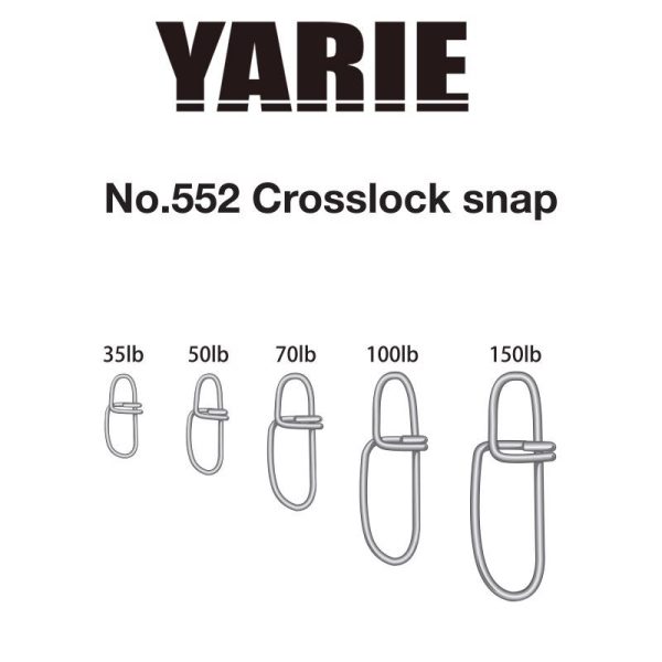 Yarie 552 Crosslock Snap 100lb Sluiting 8stuks