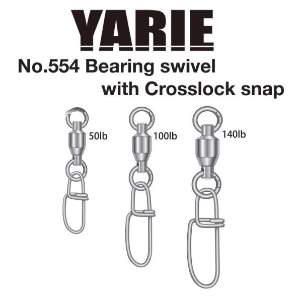 Yarie 554 Crosslock Bearing Swivel 140lb Wartel 3 stuks
