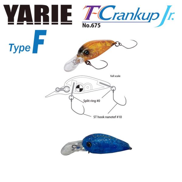 Yarie T-Crankup Jr 675 Type F 2,8cm 1,8gr C32 IT Blue Wobbler