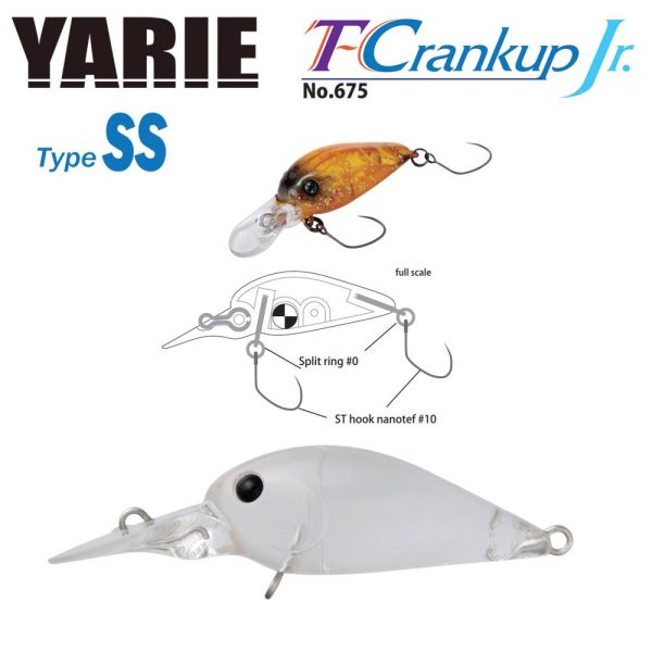 Yarie T-Crankup Jr 675 Type SS 2,8cm 2,1gr C1 Heldere Wobbler