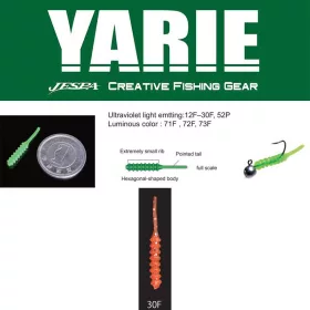   Yarie Amibaits 691 2,3cm 30F Orange/Silver Glitter Rubber Kunstaas 14st