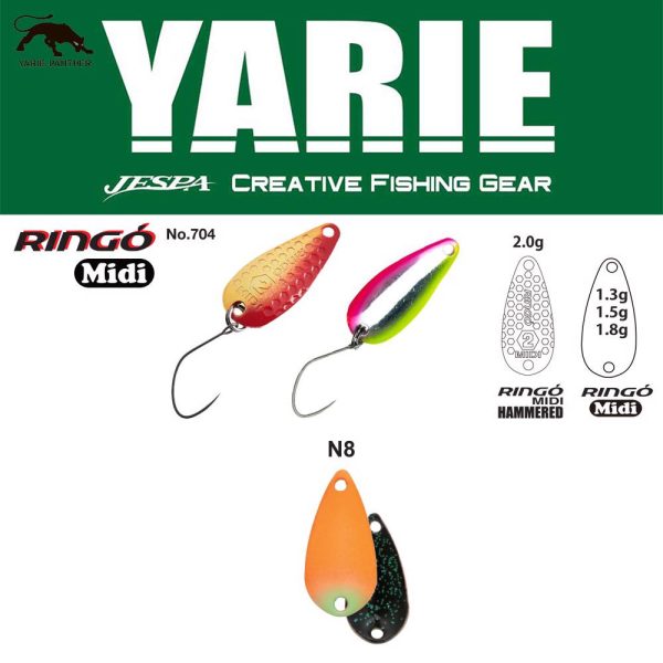 Yarie 704 Ringo Midi 1,8gr N8 AG Carrot/Black Lepel Kunstaas