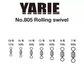 Yarie 805 Rolling Swivel Black 90lb 7 Wartel 15 stuks