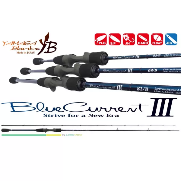 Yamaga Blanks Blue Current III 82/B Baitcast 2,49m 2-20gr 2-delige Spinhengel