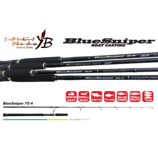 Yamaga Blanks Blauwe Sniper 75/4 2,26m 30-100gr 2-Delige Spinning Hengel