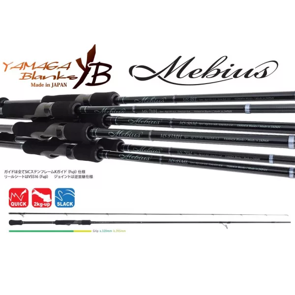 Yamaga Blanks Mebius 86M 2,59m 30gr 2-delige Spinhengel