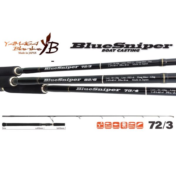 Yamaga Blanks Blauwe Sniper 72/3 2,21m 30-60gr 2-Delige Spinning Hengel